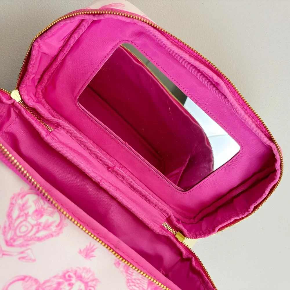 WICKED X Katie Kime Makeup Cosmetic Train Bag NWT HTF Pink Toile Glinda OZ - Picture 11 of 15